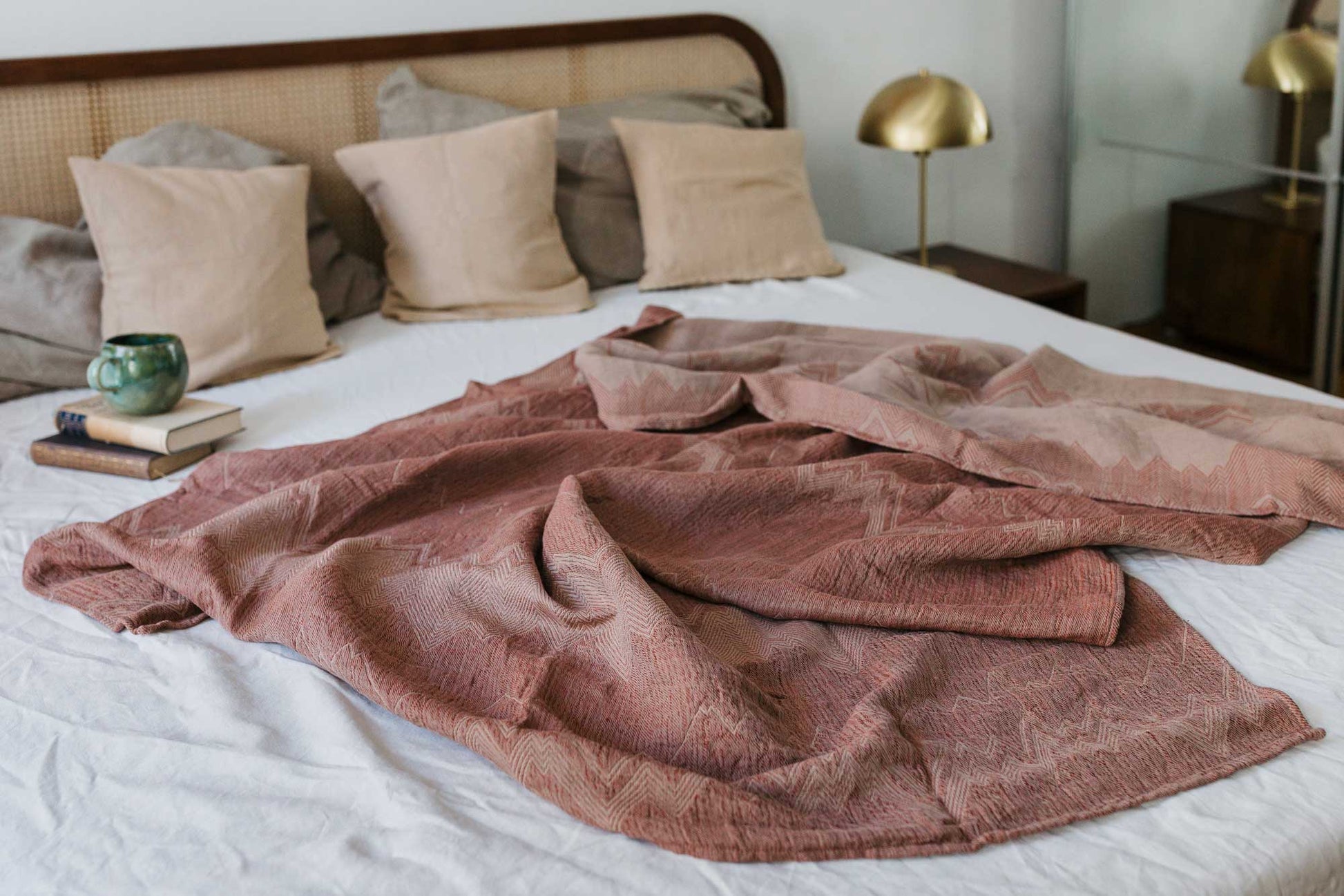 Sommerschlafdecke beige-ziegel
